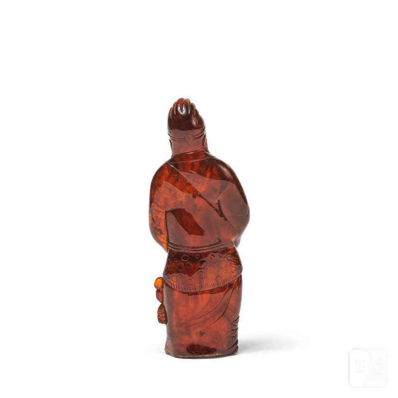 清 十九世紀 琥珀雕高士像 | STATUETTE D'UN LETTRÉ EN AMBRE SCULPTÉ - 图6